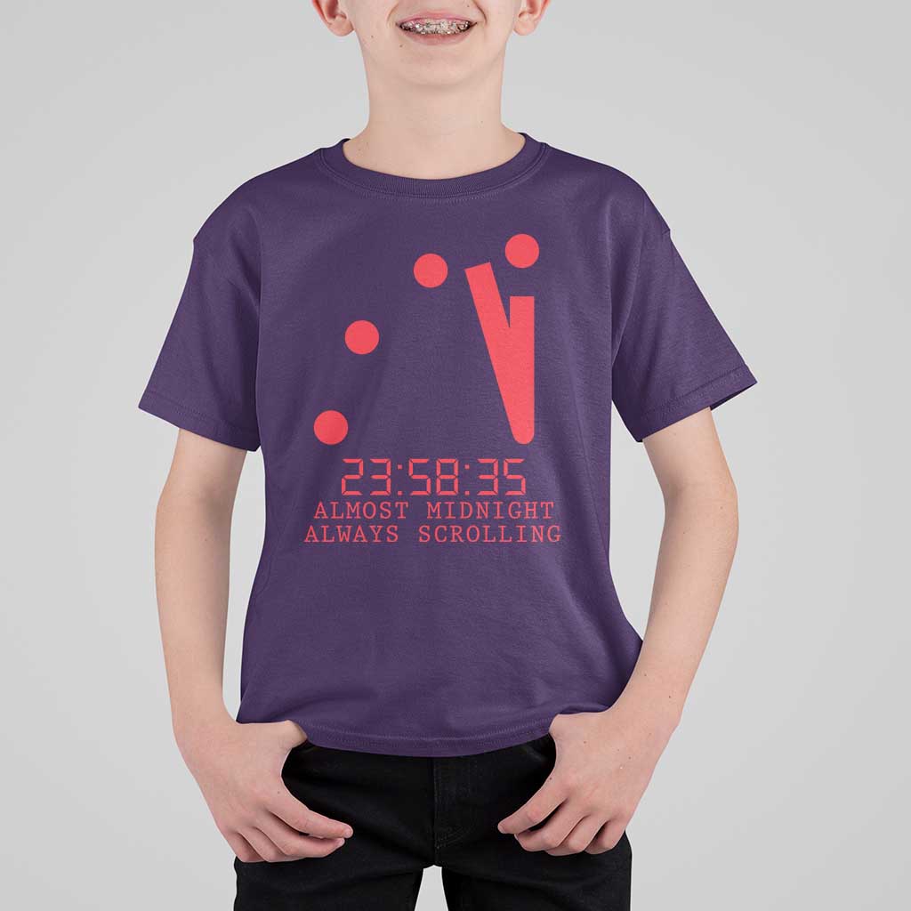 Doomsday Clock Armageddon T Shirt For Kid Almost Midnight Always Scrolling