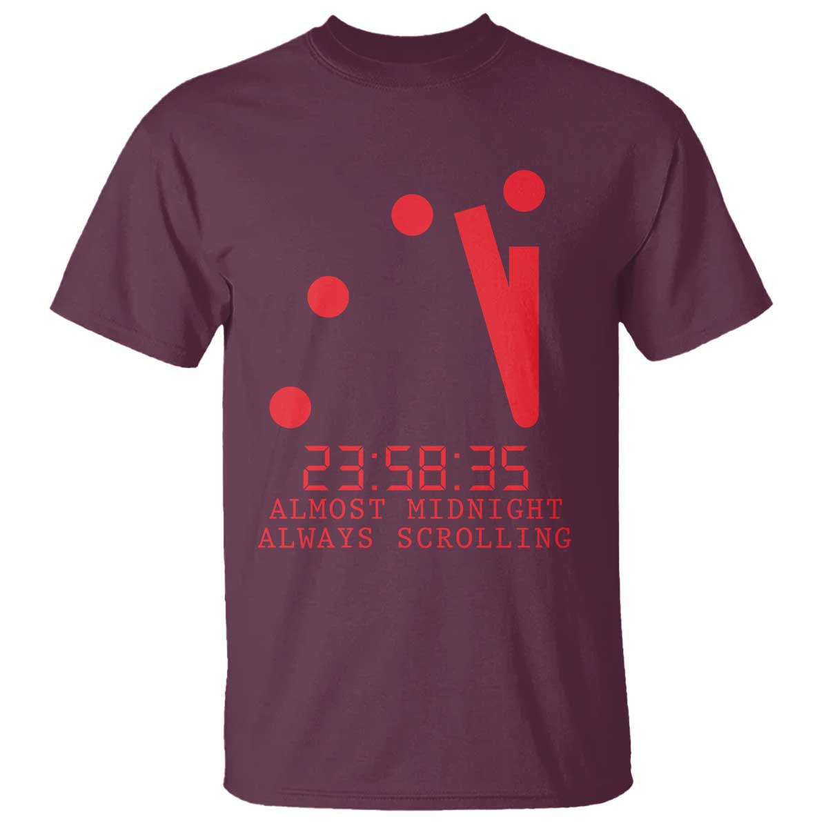 Doomsday Clock Armageddon T Shirt Almost Midnight Always Scrolling
