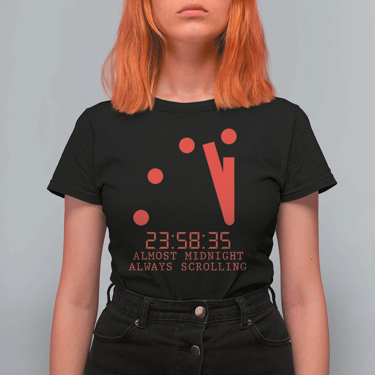Doomsday Clock Armageddon T Shirt For Women Almost Midnight Always Scrolling