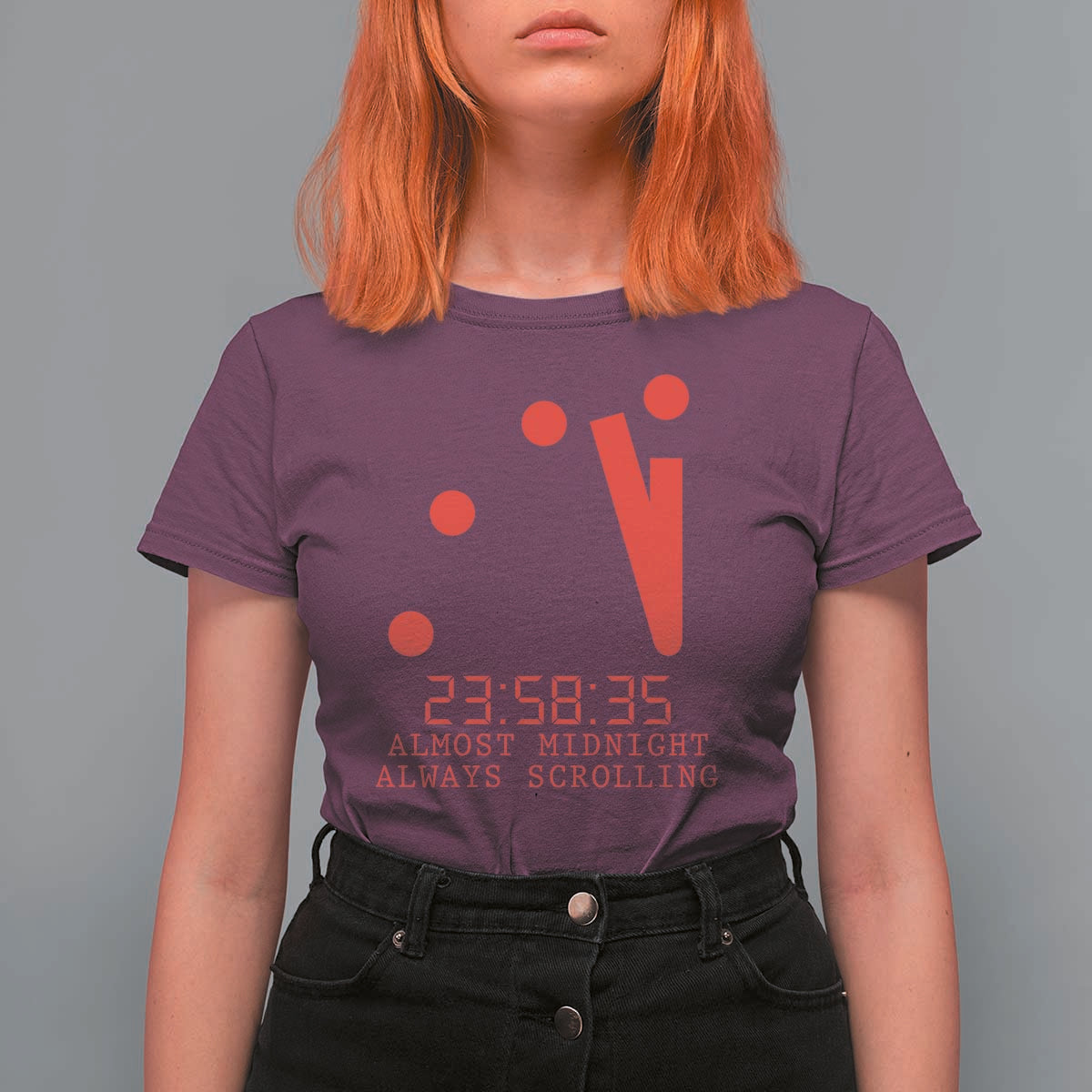 Doomsday Clock Armageddon T Shirt For Women Almost Midnight Always Scrolling