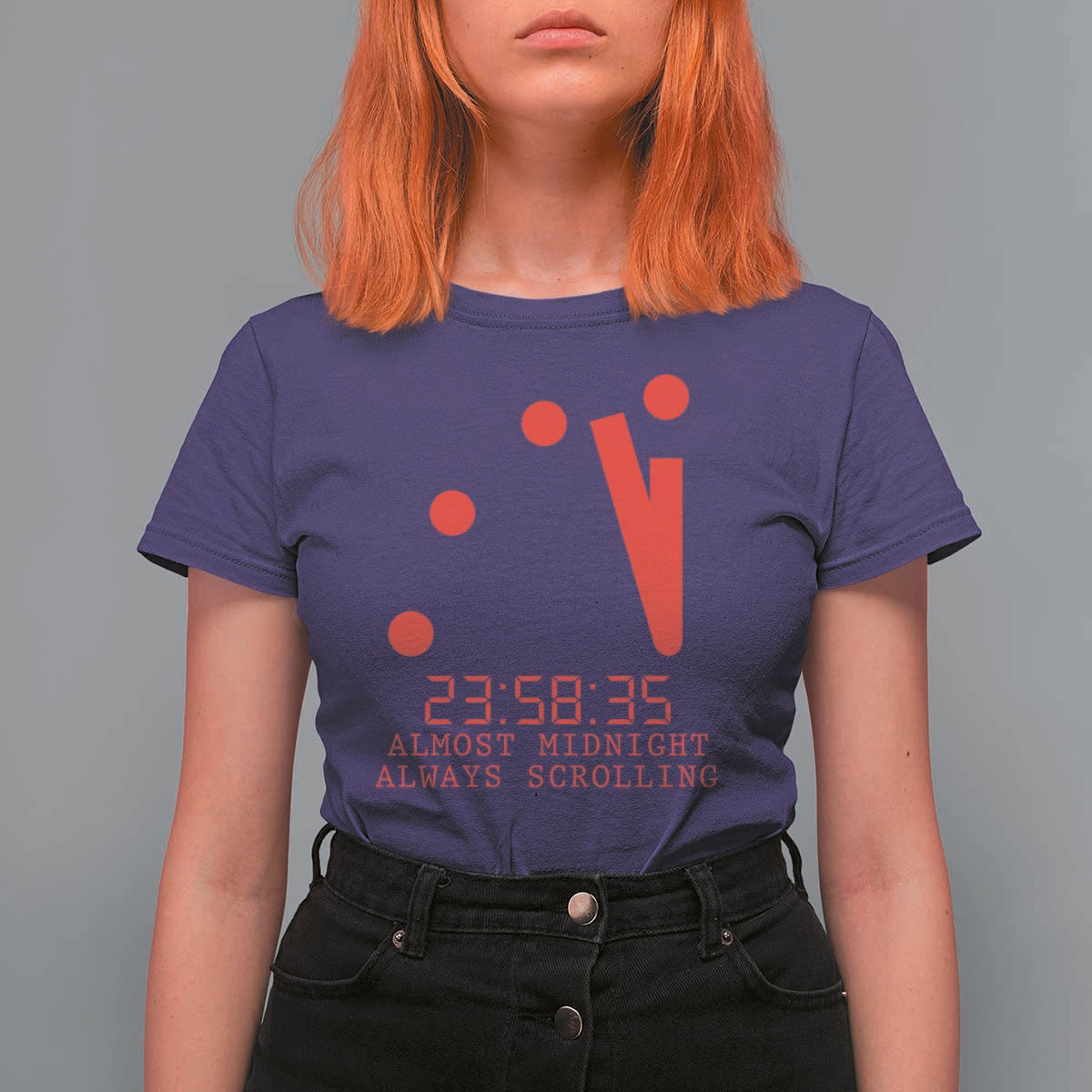 Doomsday Clock Armageddon T Shirt For Women Almost Midnight Always Scrolling
