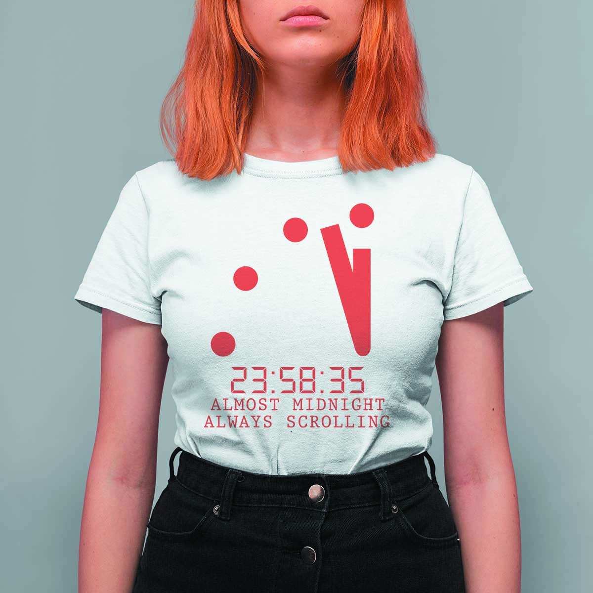 Doomsday Clock Armageddon T Shirt For Women Almost Midnight Always Scrolling