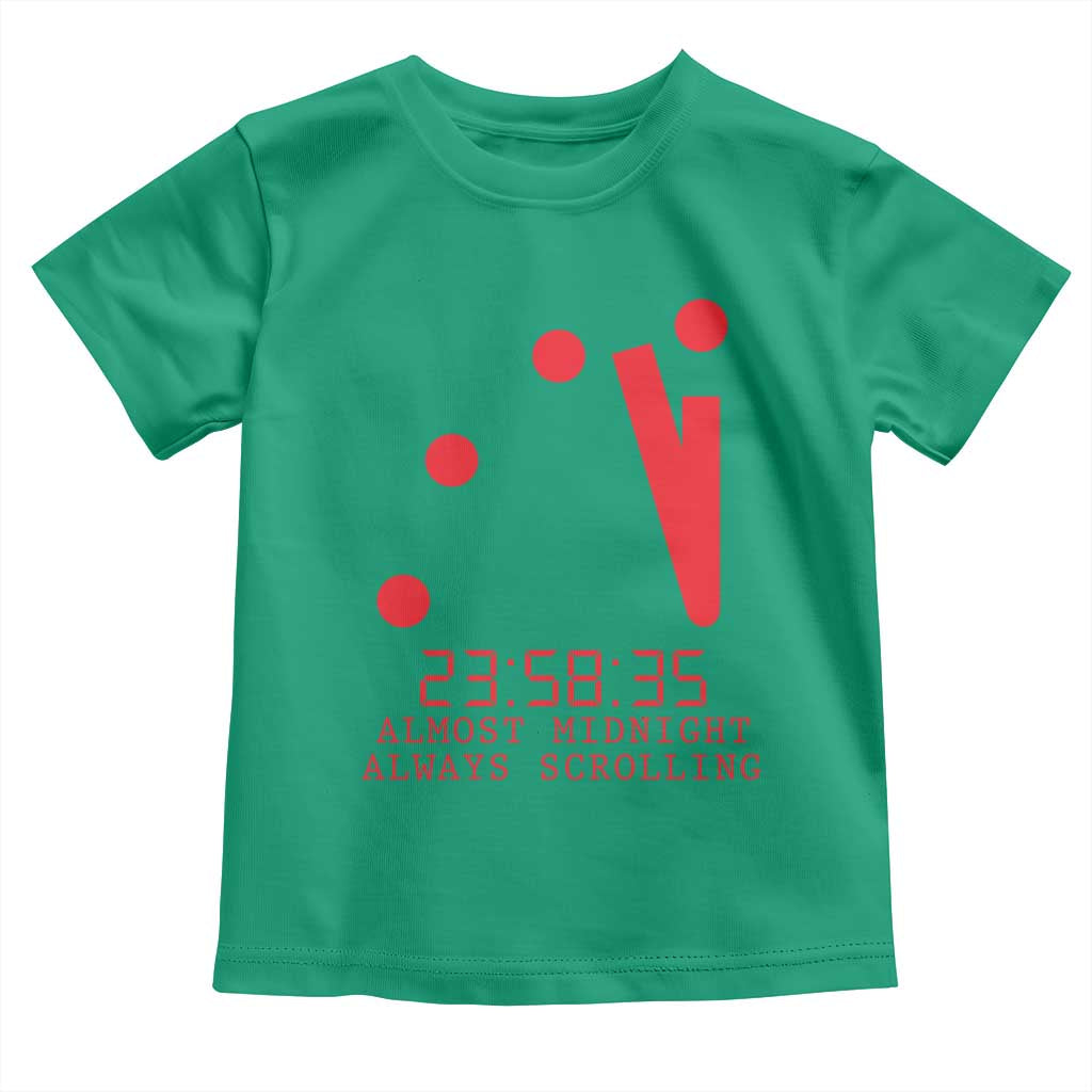 Doomsday Clock Armageddon Toddler T Shirt Almost Midnight Always Scrolling