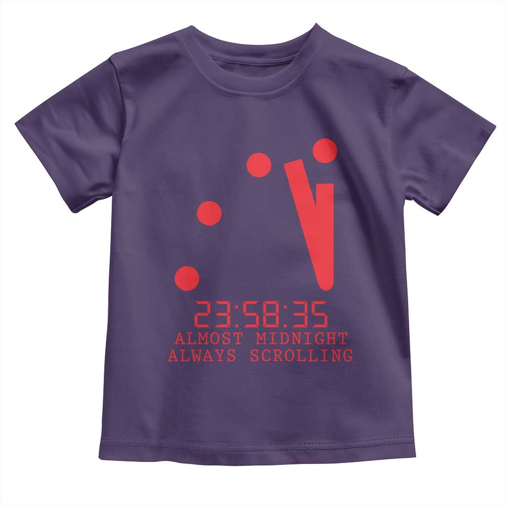 Doomsday Clock Armageddon Toddler T Shirt Almost Midnight Always Scrolling