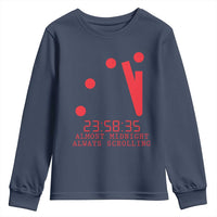 Doomsday Clock Armageddon Youth Sweatshirt Almost Midnight Always Scrolling