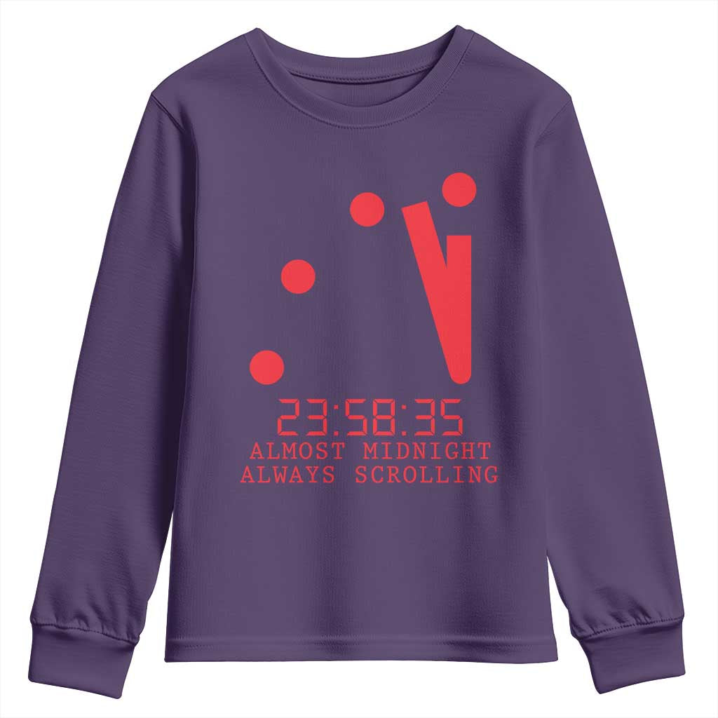 Doomsday Clock Armageddon Youth Sweatshirt Almost Midnight Always Scrolling