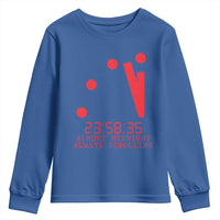 Doomsday Clock Armageddon Youth Sweatshirt Almost Midnight Always Scrolling