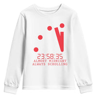 Doomsday Clock Armageddon Youth Sweatshirt Almost Midnight Always Scrolling