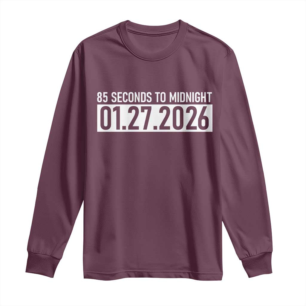 Doomsday Clock Armageddon Long Sleeve Shirt 85 Second To Midnight