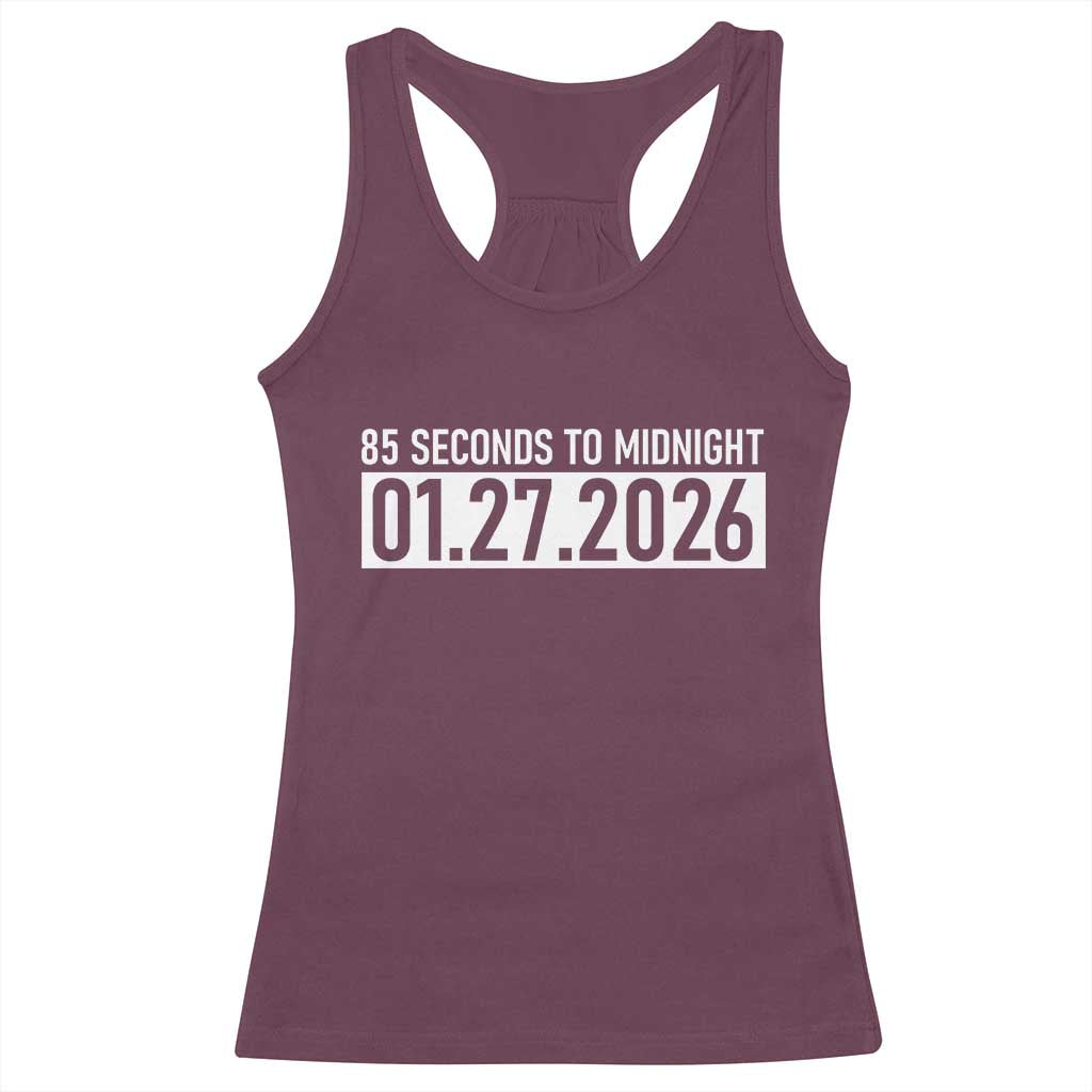 Doomsday Clock Armageddon Racerback Tank Top 85 Second To Midnight