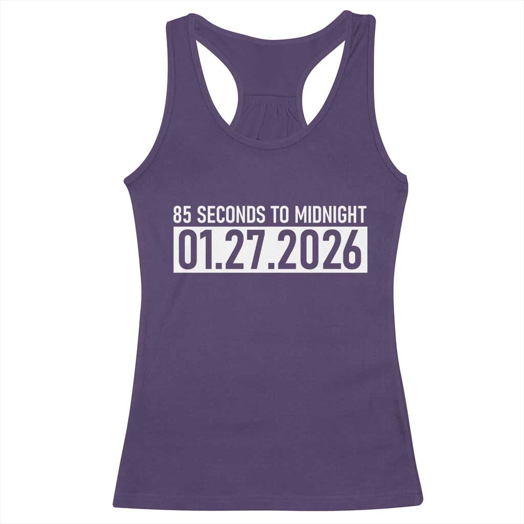 Doomsday Clock Armageddon Racerback Tank Top 85 Second To Midnight