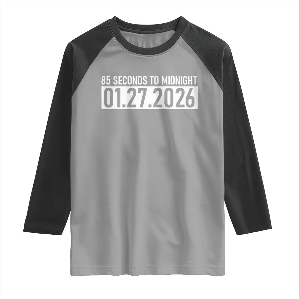 Doomsday Clock Armageddon Raglan Shirt 85 Second To Midnight