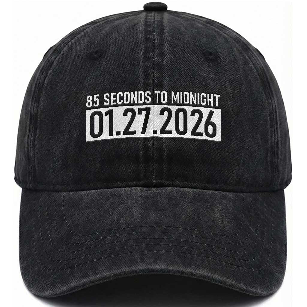 Doomsday Clock Armageddon Washed Cotton Baseball Cap 85 Second To Midnight