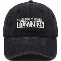 Doomsday Clock Armageddon Washed Cotton Baseball Cap 85 Second To Midnight