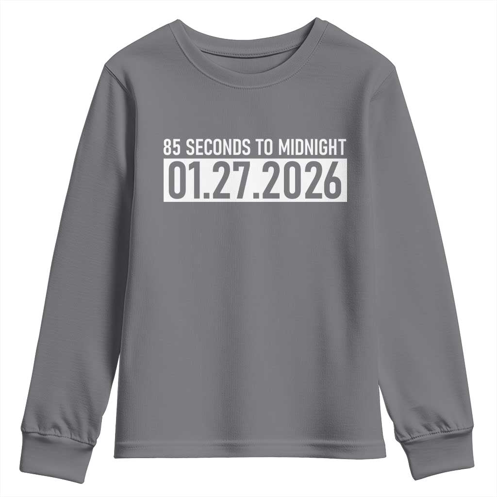 Doomsday Clock Armageddon Youth Sweatshirt 85 Second To Midnight