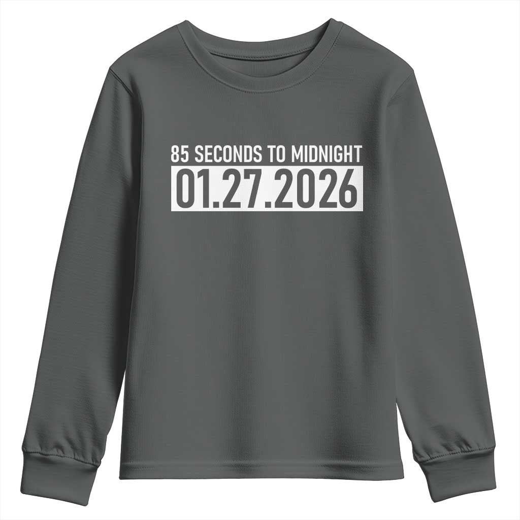 Doomsday Clock Armageddon Youth Sweatshirt 85 Second To Midnight