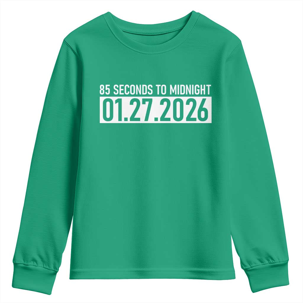 Doomsday Clock Armageddon Youth Sweatshirt 85 Second To Midnight