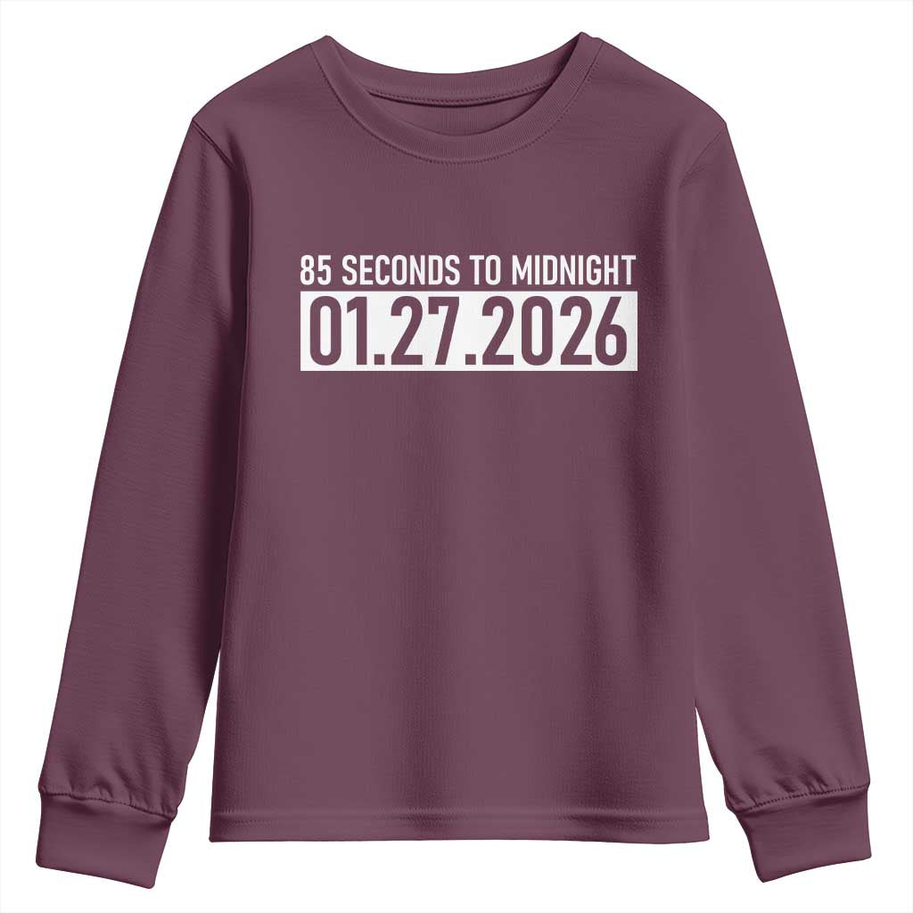 Doomsday Clock Armageddon Youth Sweatshirt 85 Second To Midnight