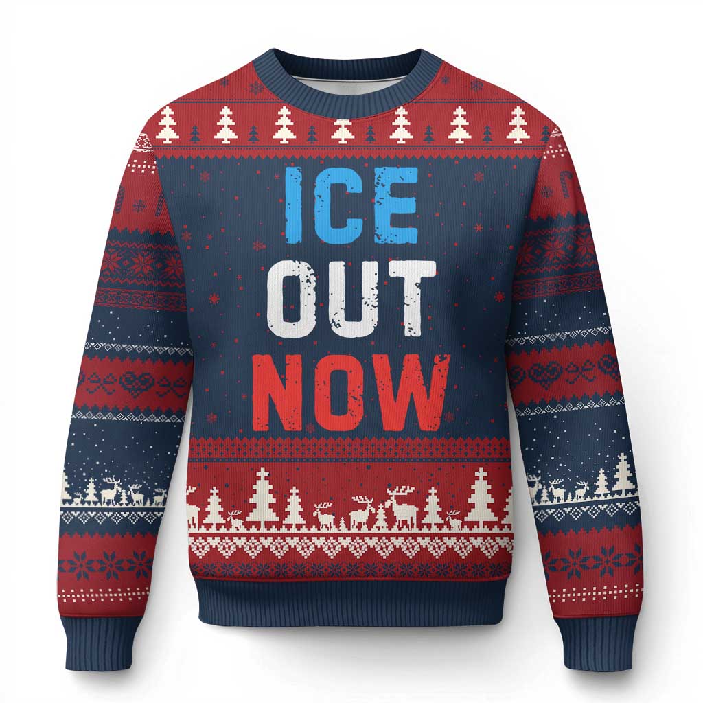 Ice Out Ugly Christmas Sweater Minneapolis Resist ICE Immigration Rights Protest