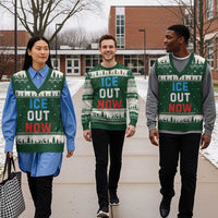 Ice Out V-Neck Knit Sweater Vest Minneapolis Resist ICE Immigration Rights Protest