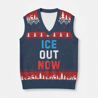 Ice Out V-Neck Knit Sweater Vest Minneapolis Resist ICE Immigration Rights Protest