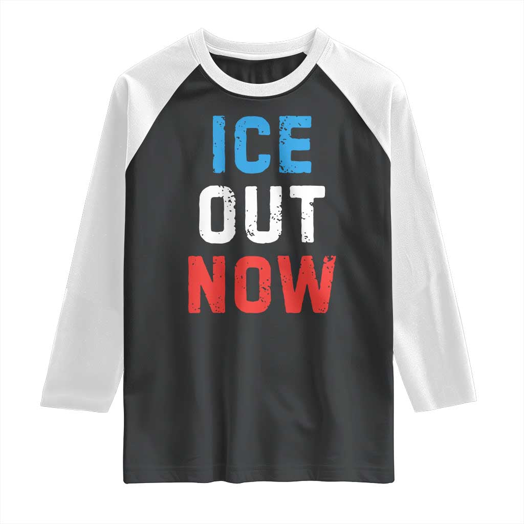 Ice Out Raglan Shirt Minneapolis Resist ICE Immigration Rights Protest