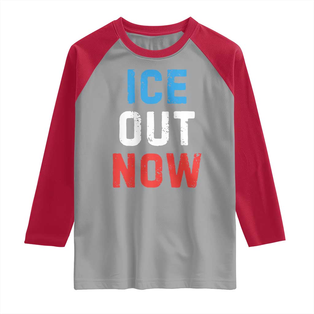 Ice Out Raglan Shirt Minneapolis Resist ICE Immigration Rights Protest