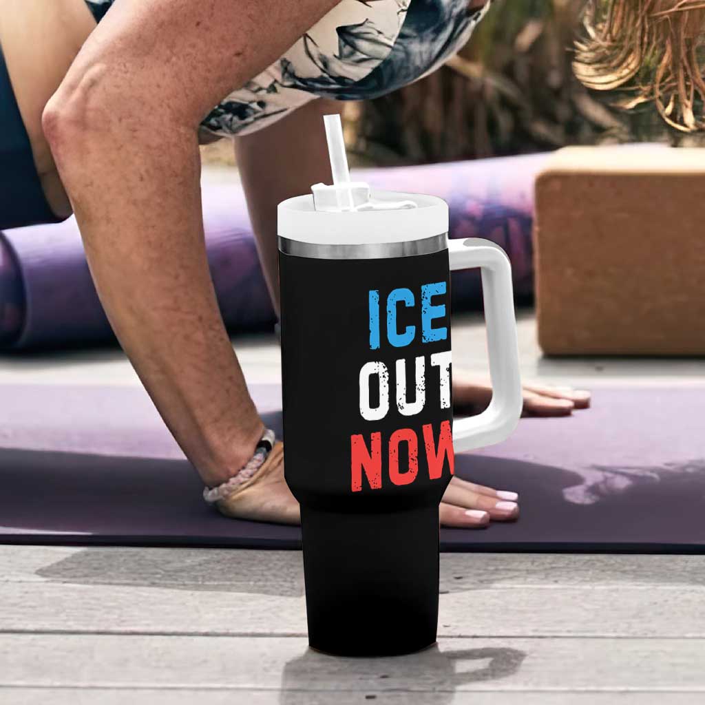 Ice Out Tumbler With Handle Minneapolis Resist ICE Immigration Rights Protest
