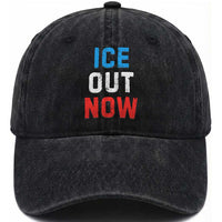 Ice Out Washed Cotton Baseball Cap Minneapolis Resist ICE Immigration Rights Protest