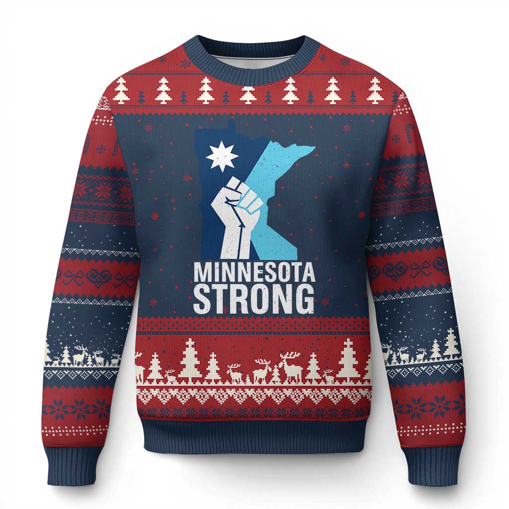 Minnesota Strong Ugly Christmas Sweater Minneapolis Resist ICE Immigration Human Rights Protest