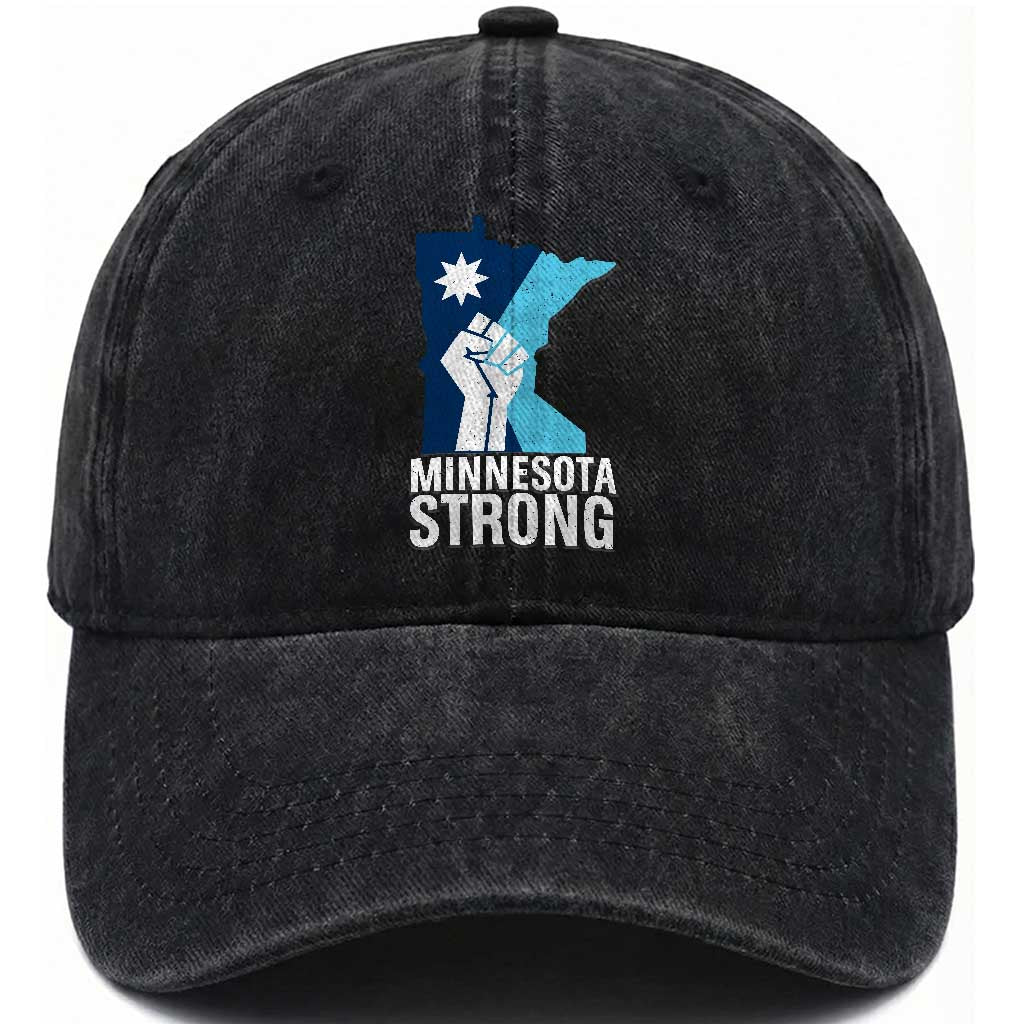 Minnesota Strong Washed Cotton Baseball Cap Minneapolis Resist ICE Immigration Human Rights Protest