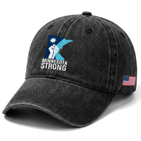Minnesota Strong Washed Cotton Baseball Cap Minneapolis Resist ICE Immigration Human Rights Protest