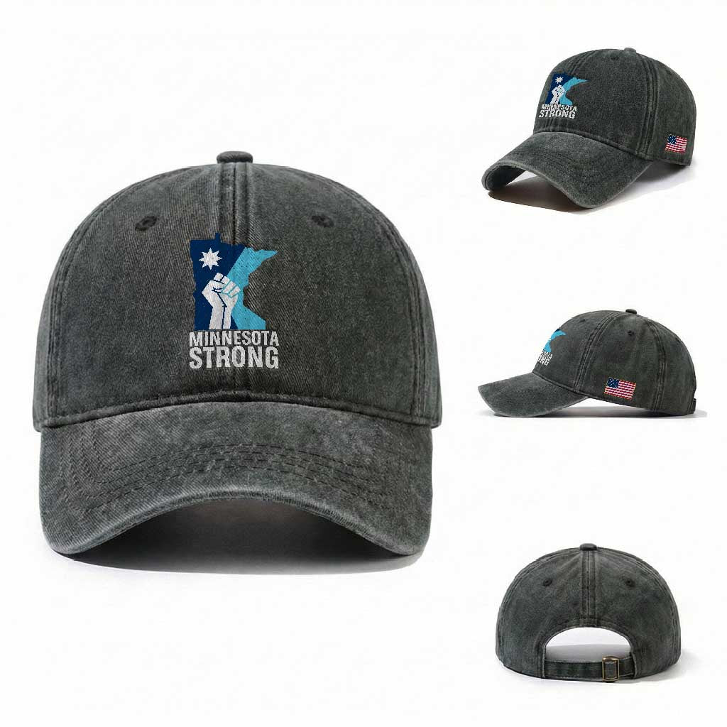 Minnesota Strong Washed Cotton Baseball Cap Minneapolis Resist ICE Immigration Human Rights Protest