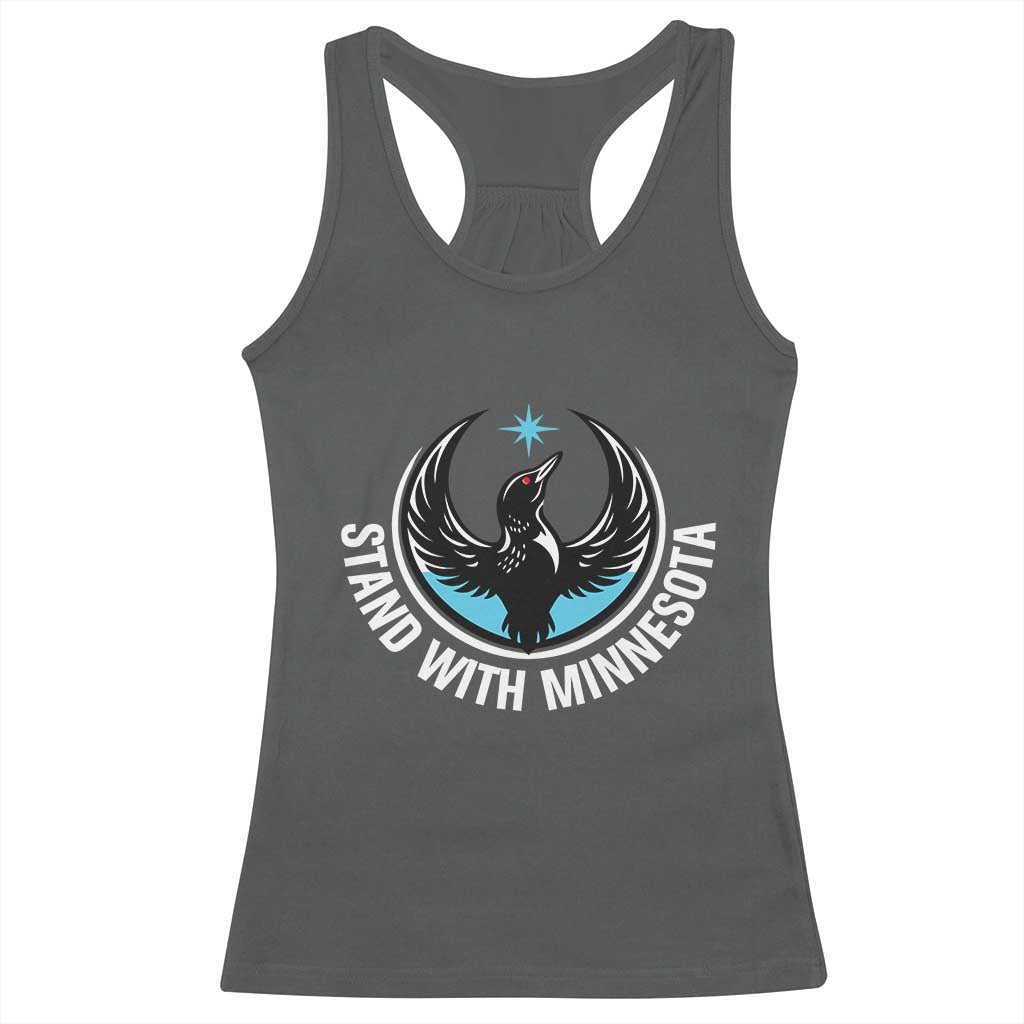 Minnesota Strong Racerback Tank Top Stand With Minnesota Anti ICE Immigration Rights Protest