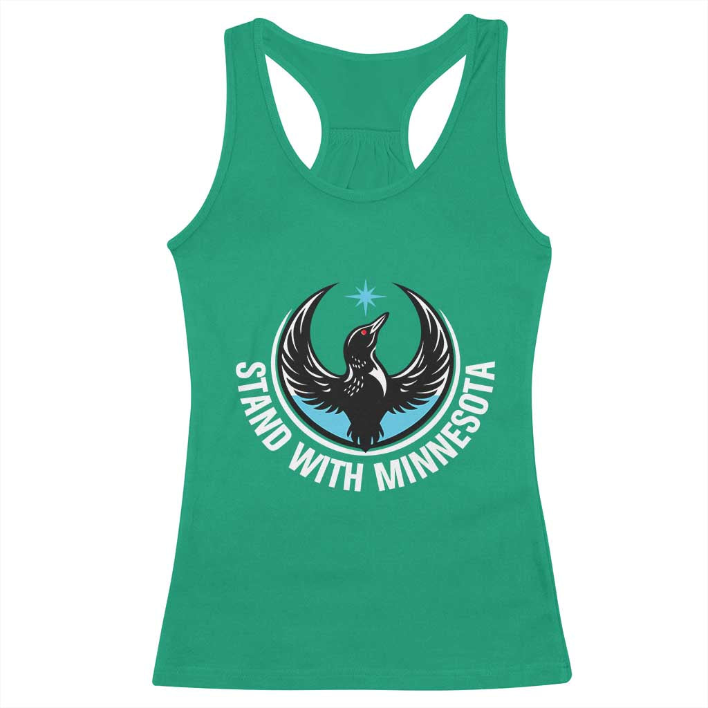 Minnesota Strong Racerback Tank Top Stand With Minnesota Anti ICE Immigration Rights Protest