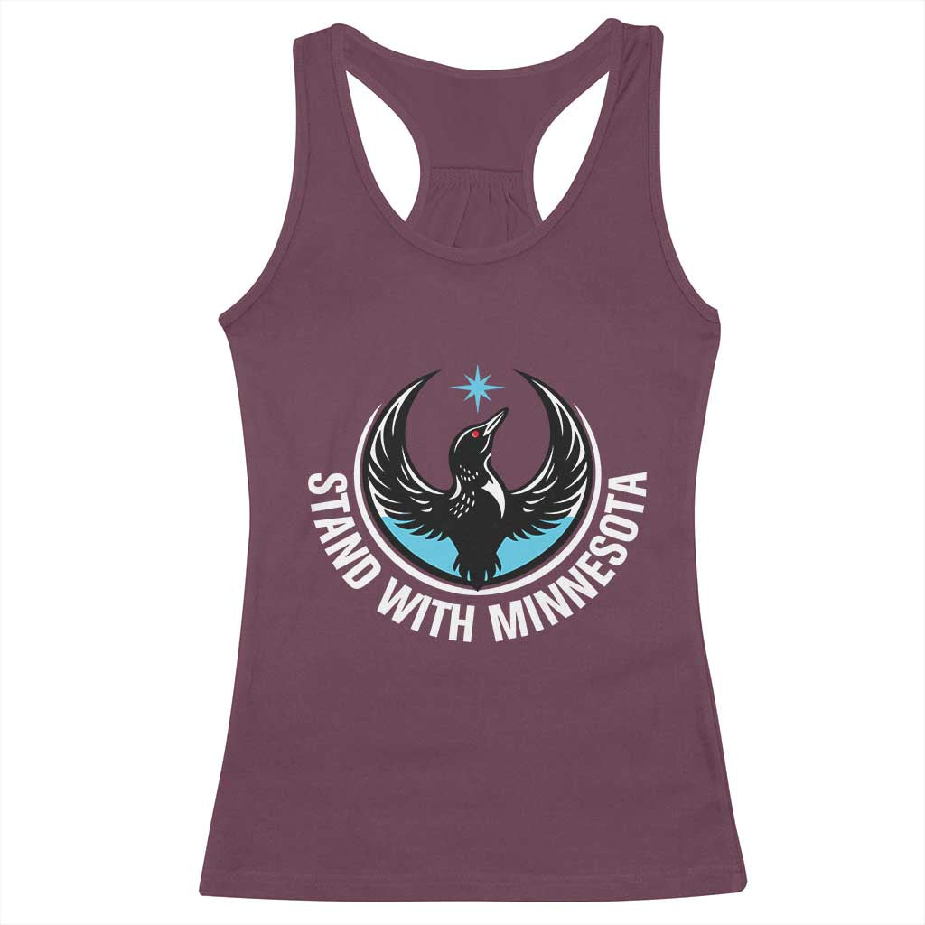 Minnesota Strong Racerback Tank Top Stand With Minnesota Anti ICE Immigration Rights Protest