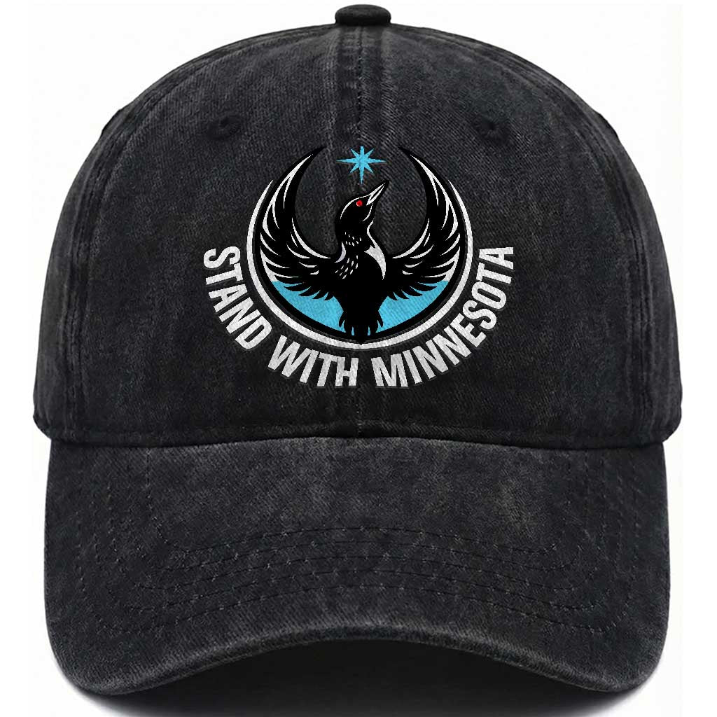 Minnesota Strong Washed Cotton Baseball Cap Stand With Minnesota Anti ICE Immigration Rights Protest