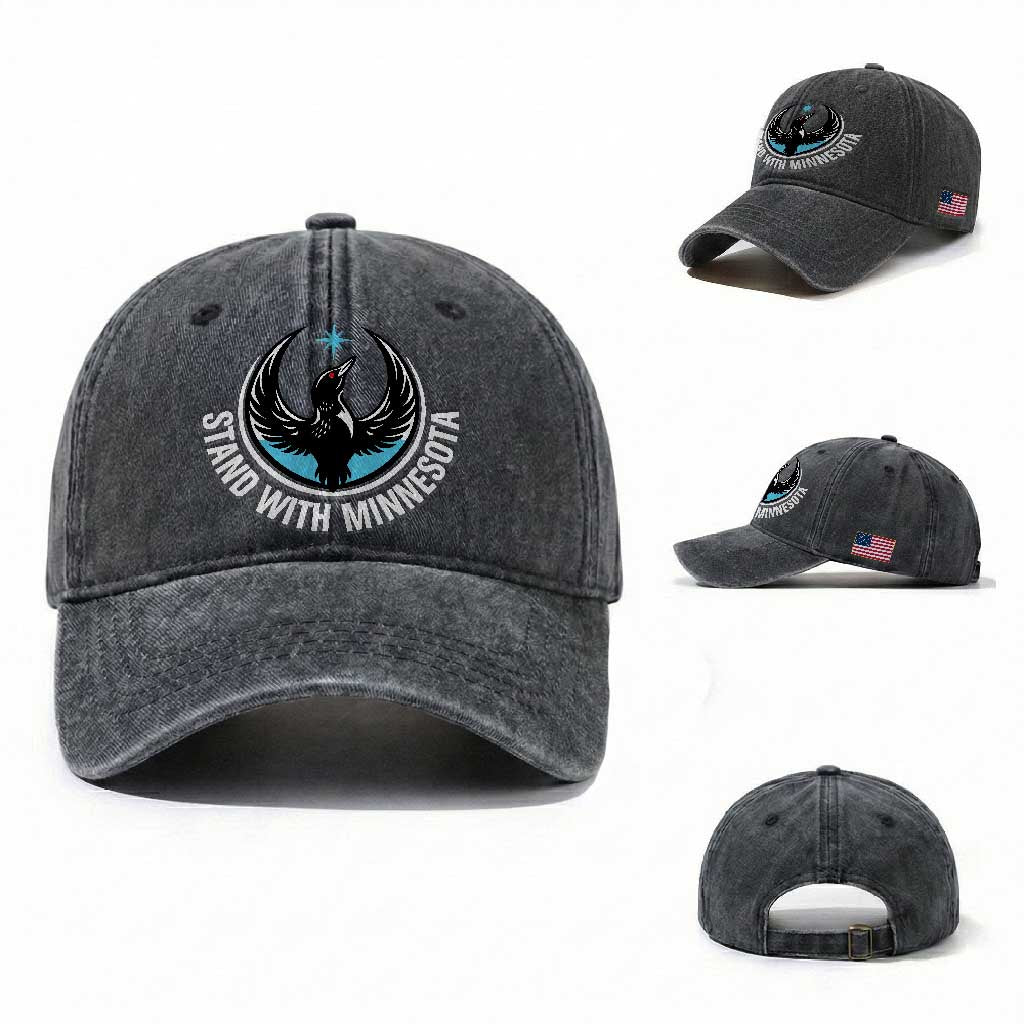 Minnesota Strong Washed Cotton Baseball Cap Stand With Minnesota Anti ICE Immigration Rights Protest