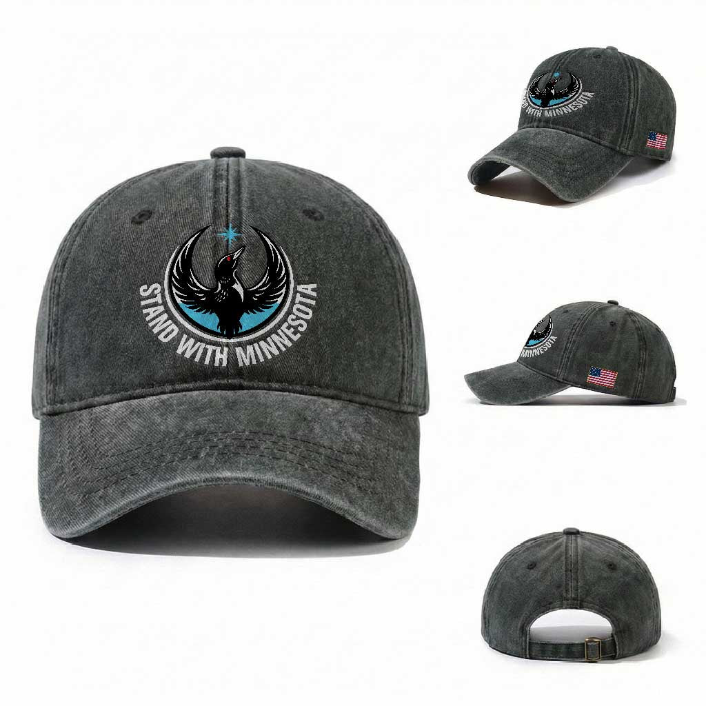 Minnesota Strong Washed Cotton Baseball Cap Stand With Minnesota Anti ICE Immigration Rights Protest