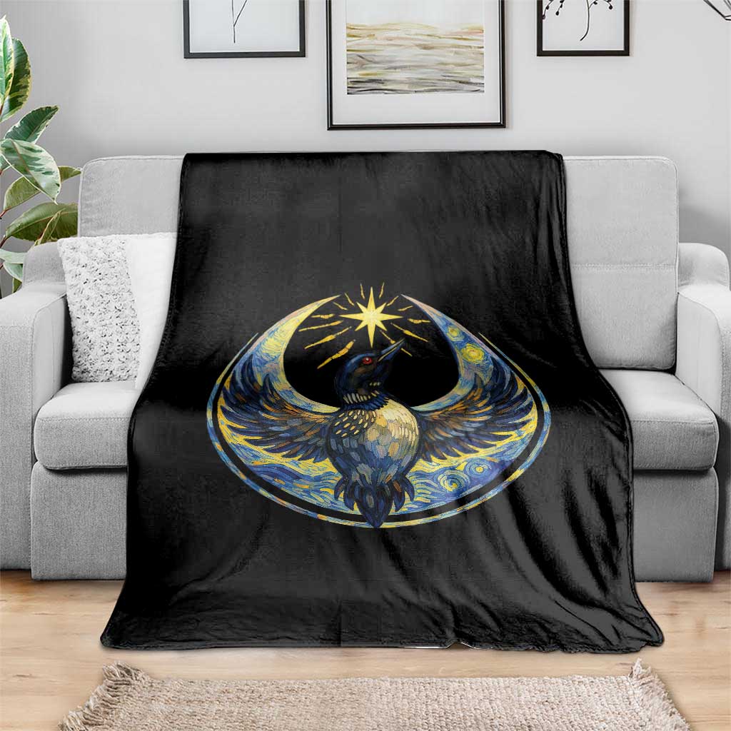 Minnesota Strong Throw Blanket Minneapolis Loon Starry Night Van Gogh