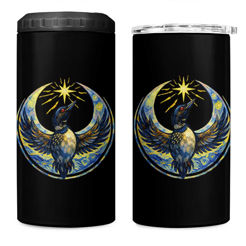 Minnesota Strong 4 in 1 Can Cooler Tumbler Minneapolis Loon Starry Night Van Gogh