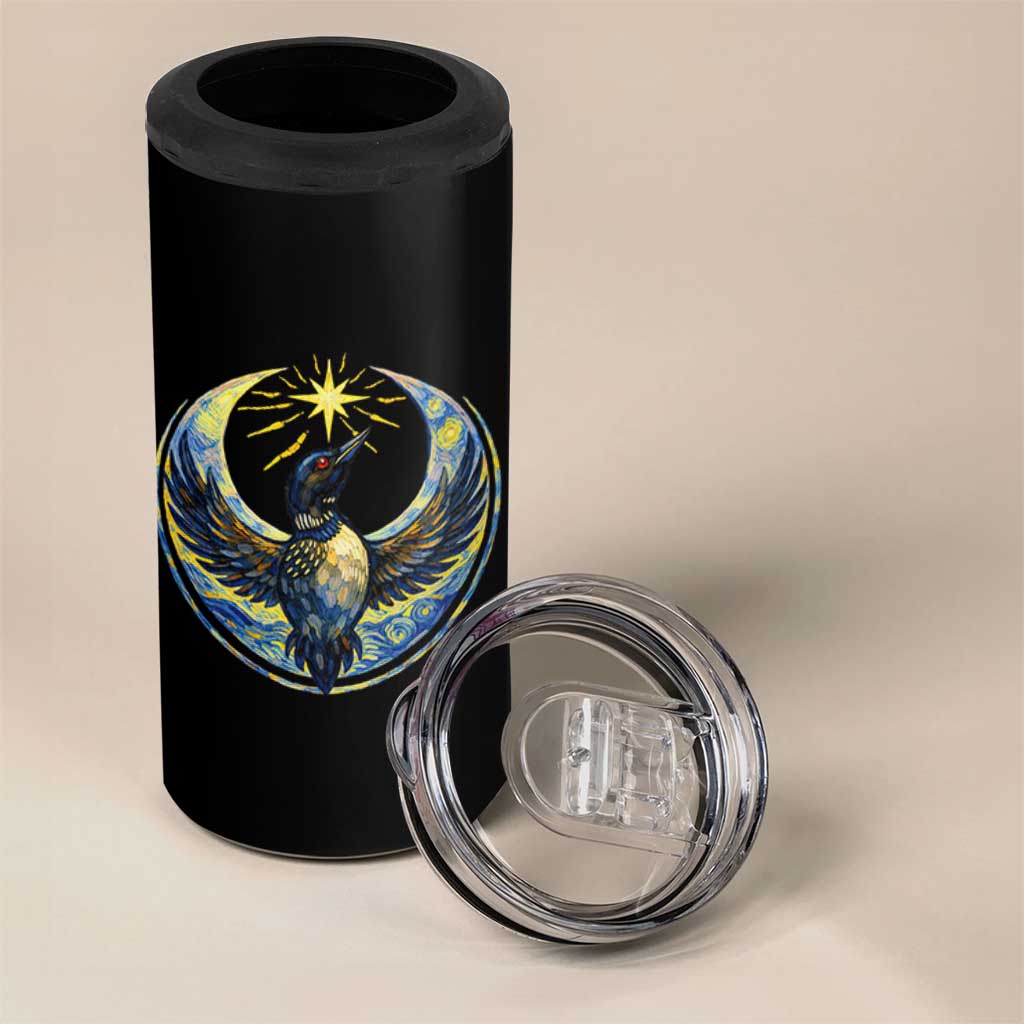 Minnesota Strong 4 in 1 Can Cooler Tumbler Minneapolis Loon Starry Night Van Gogh