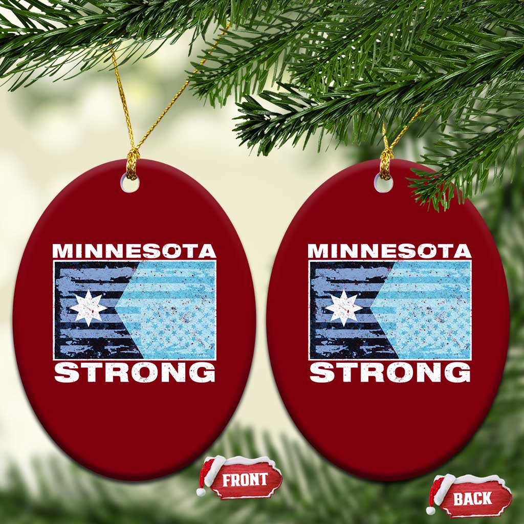 Minnesota Strong Ceramic Ornament MN State Flag Political Protest MN Resistance Abolish ICE