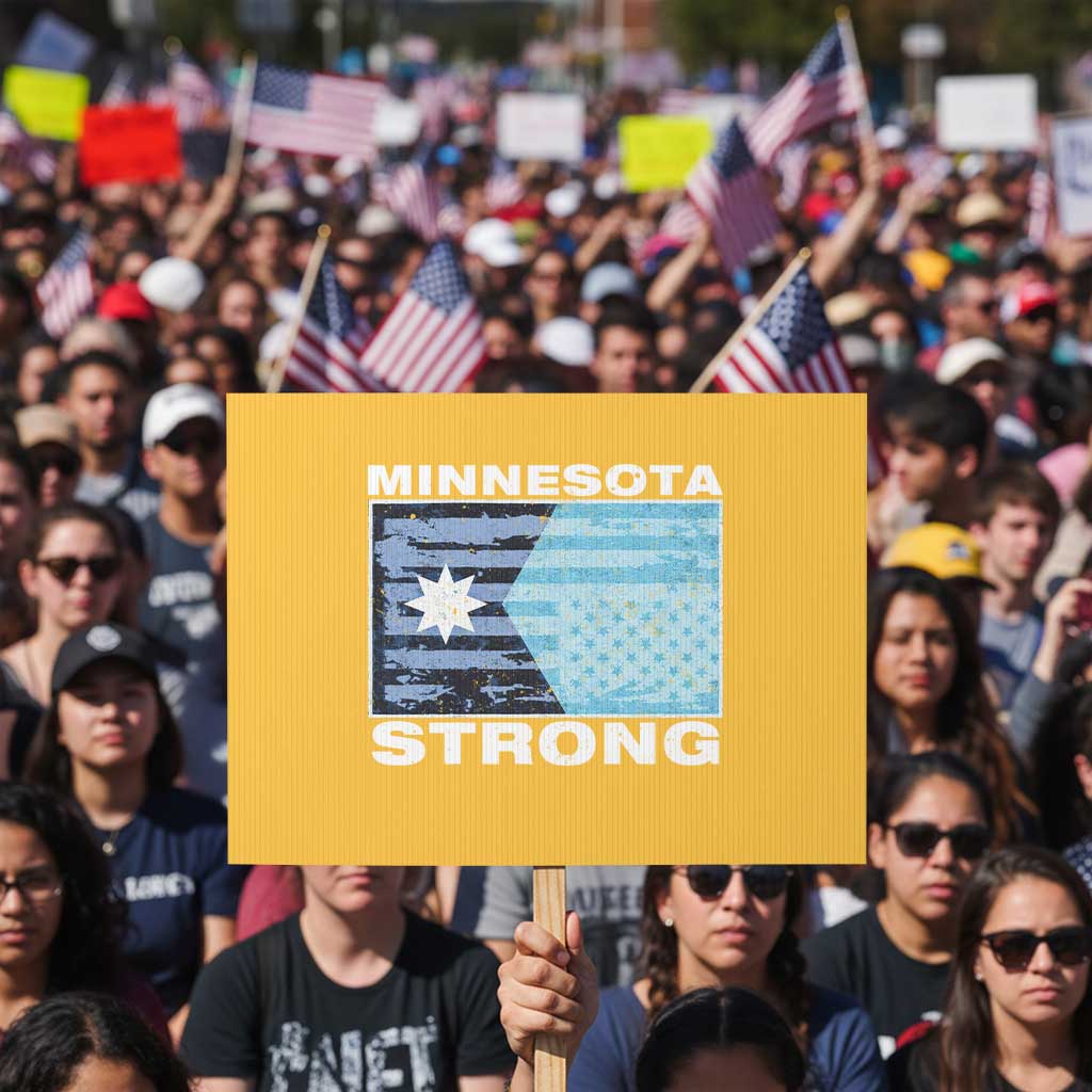 Minnesota Strong Protest Sign MN State Flag Political Protest MN Resistance Abolish ICE