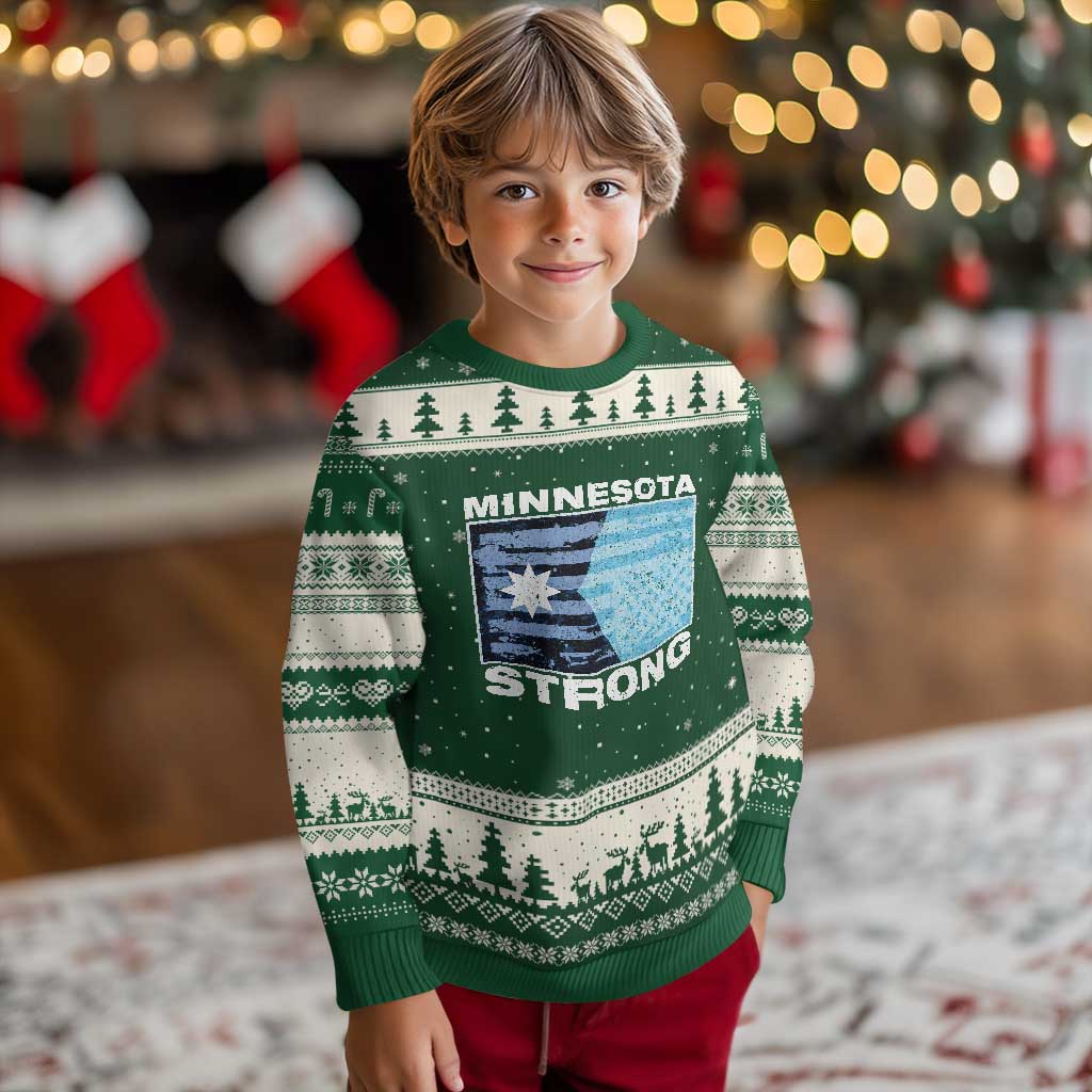 Minnesota Strong Ugly Christmas Sweater MN State Flag Political Protest MN Resistance Abolish ICE