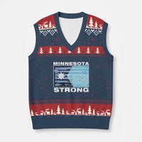 Minnesota Strong V-Neck Knit Sweater Vest MN State Flag Political Protest MN Resistance Abolish ICE