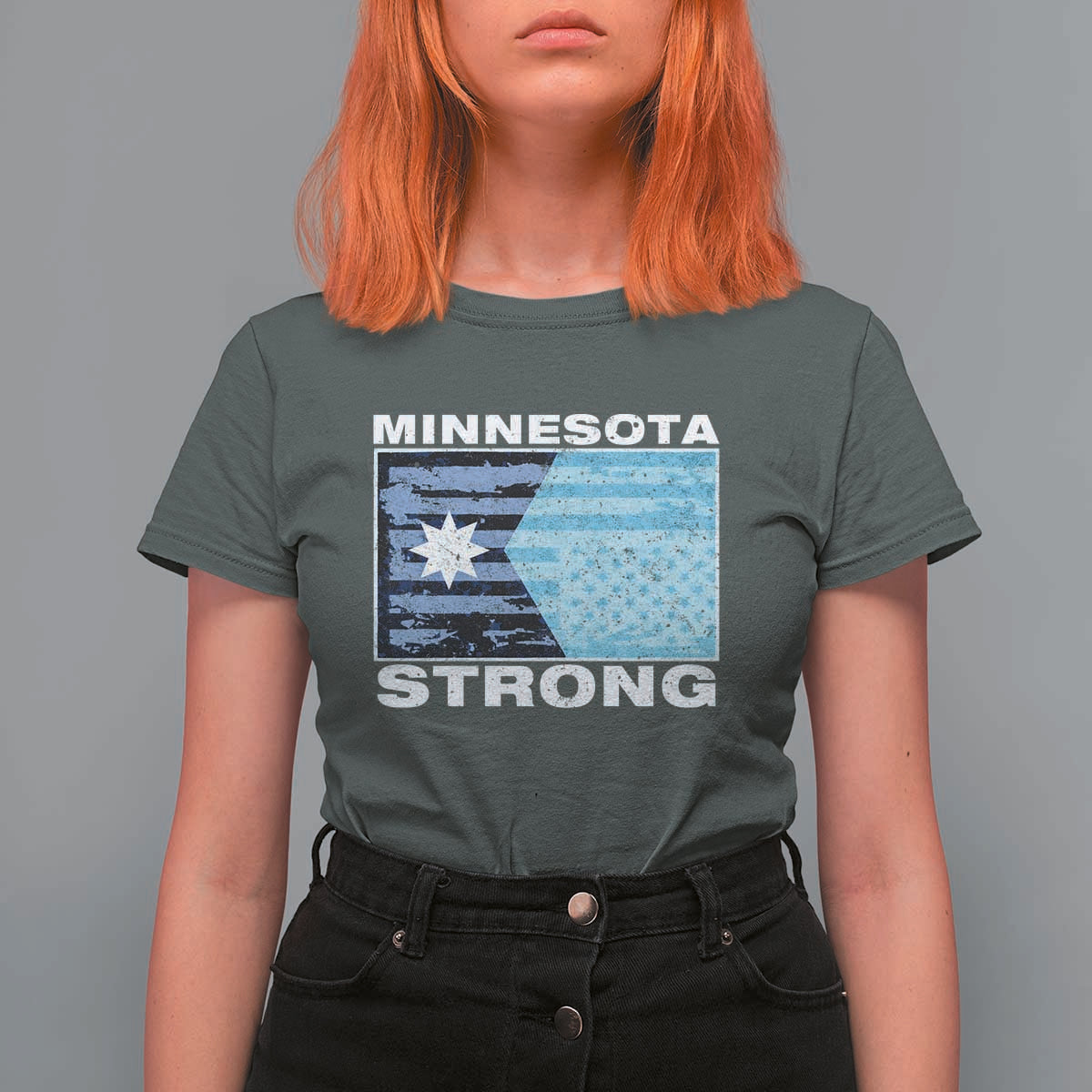 Minnesota Strong T Shirt For Women MN State Flag Political Protest MN Resistance Abolish ICE