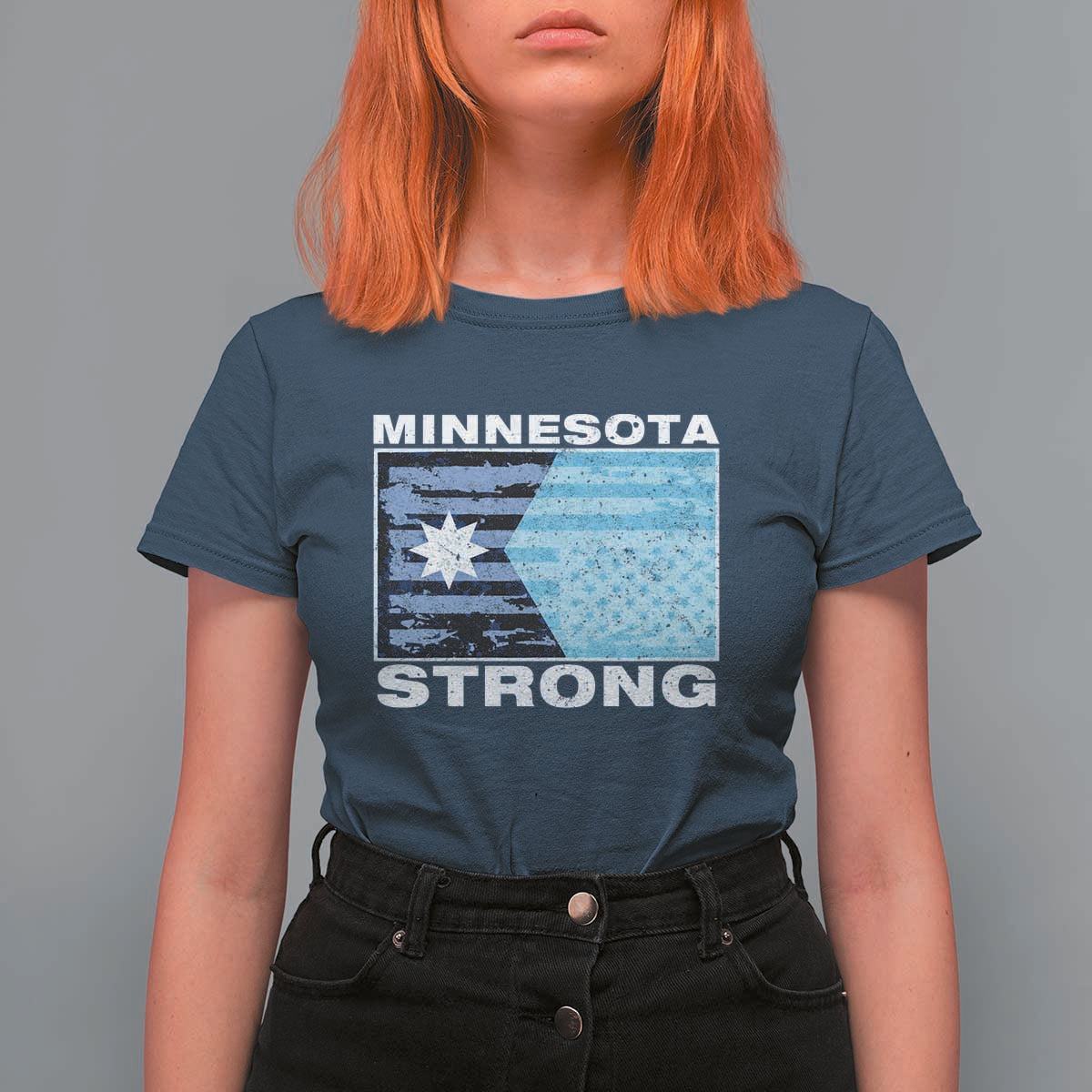 Minnesota Strong T Shirt For Women MN State Flag Political Protest MN Resistance Abolish ICE