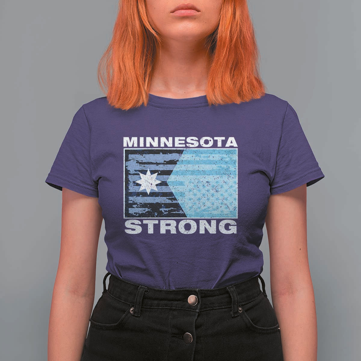 Minnesota Strong T Shirt For Women MN State Flag Political Protest MN Resistance Abolish ICE