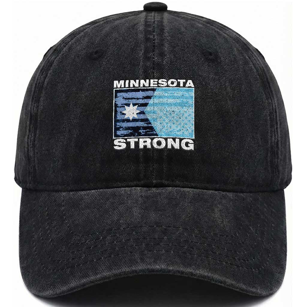 Minnesota Strong Washed Cotton Baseball Cap MN State Flag Political Protest MN Resistance Abolish ICE